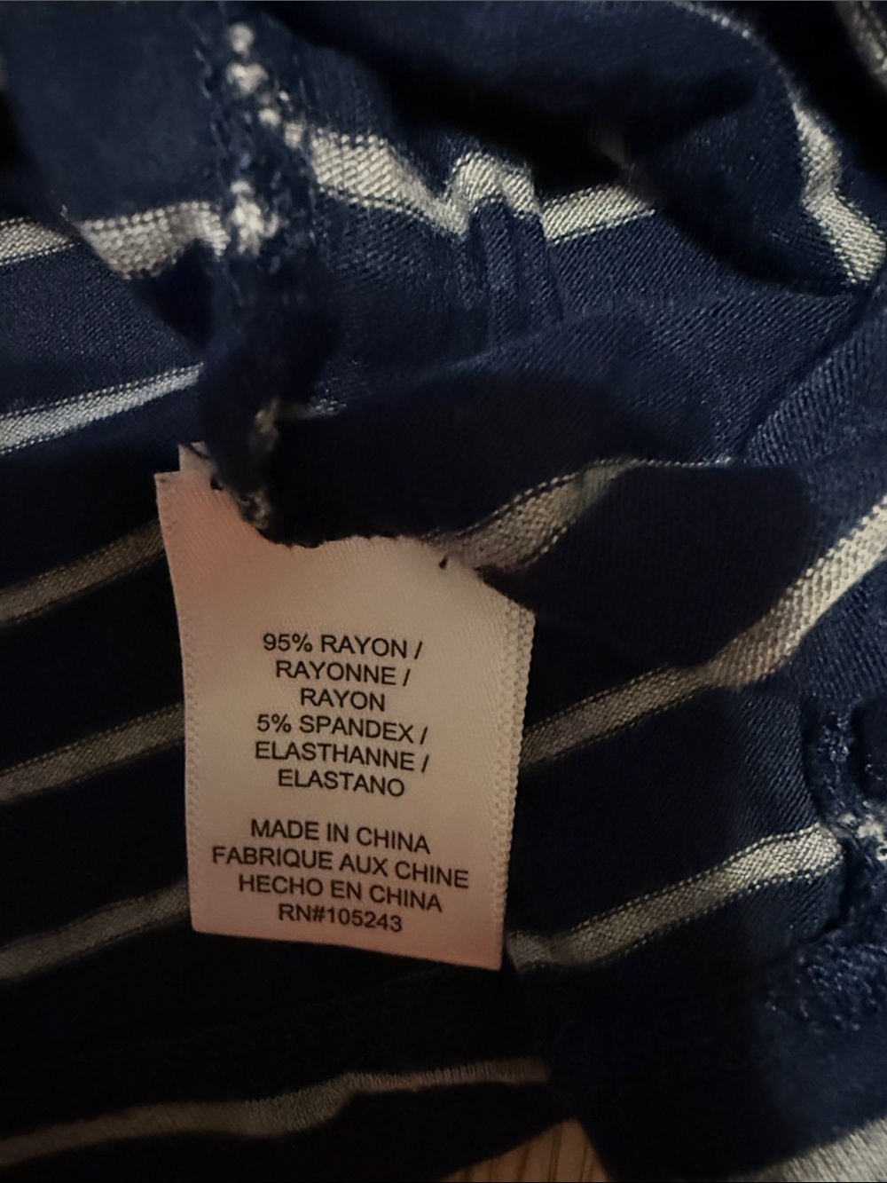 bobeau Navy and Grey Striped Casual Waist-Elastic Dress - Picture 4 of 6